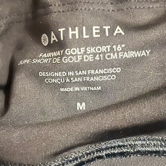 Athleta Women's Fairway Golf 16" Skort Black M Zippered Side Pockets - Picture 6 of 6